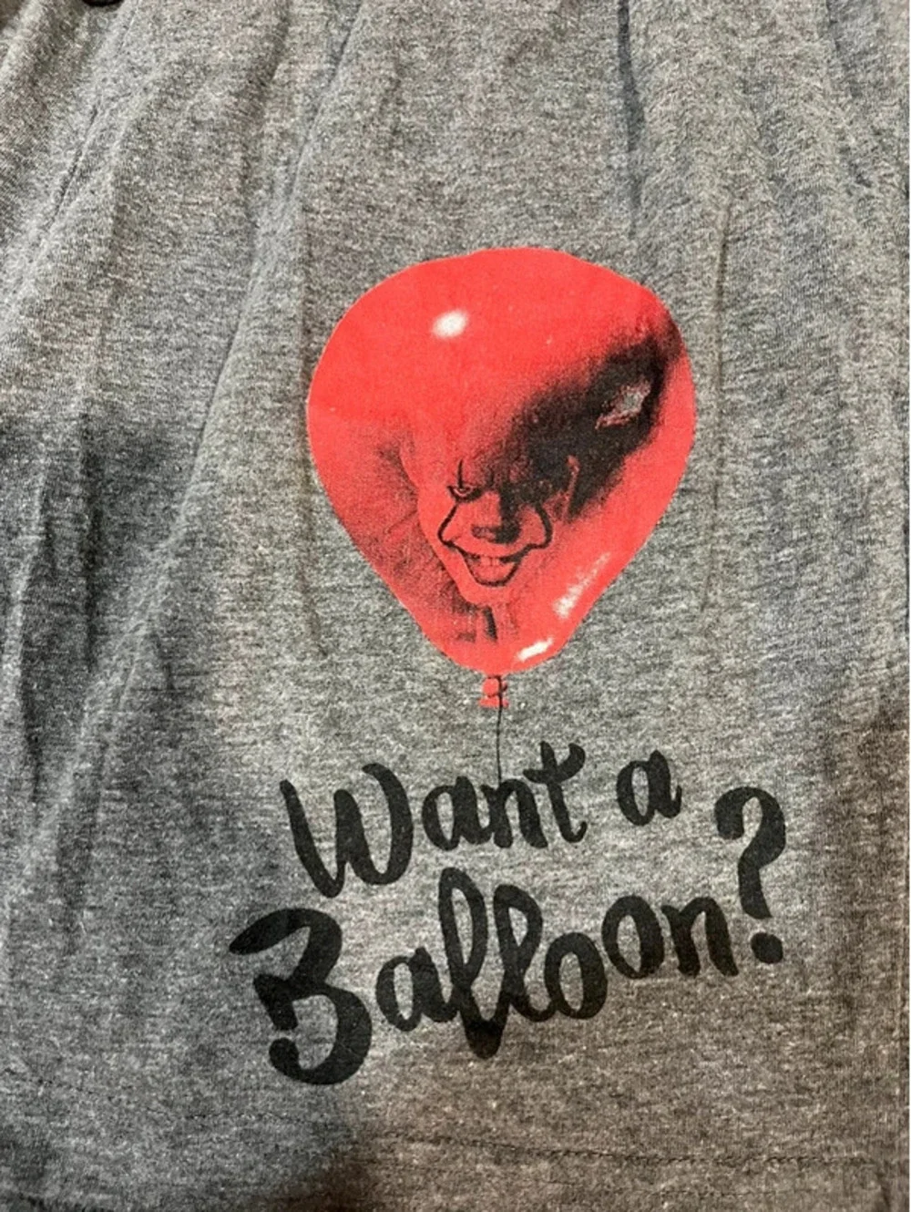 Joker Want A Balloon Men's Small Knit Pajama Shorts Gray Sleepwear Cotton